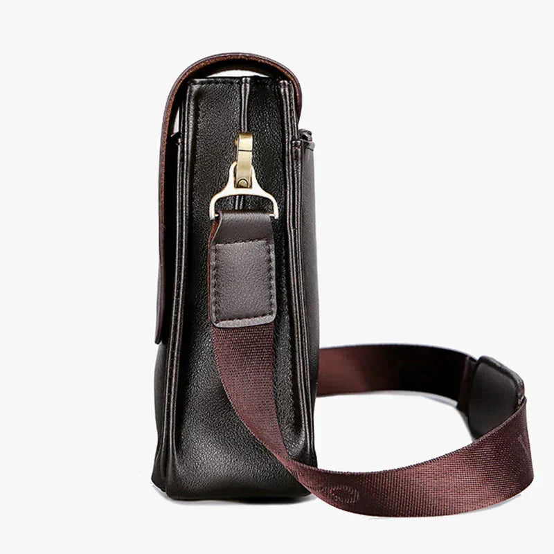 Sac à main homme | Cuir, compartiments sécurisés | Noir, Marron