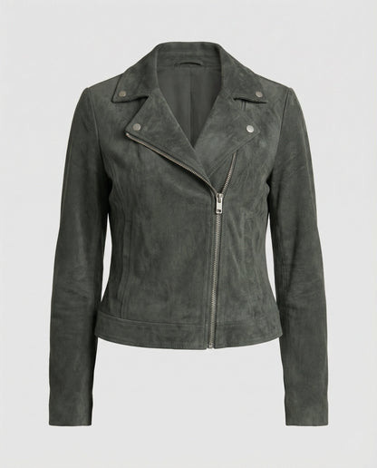 Veste Cuir Femme | Motard Souple, Suédine Marron