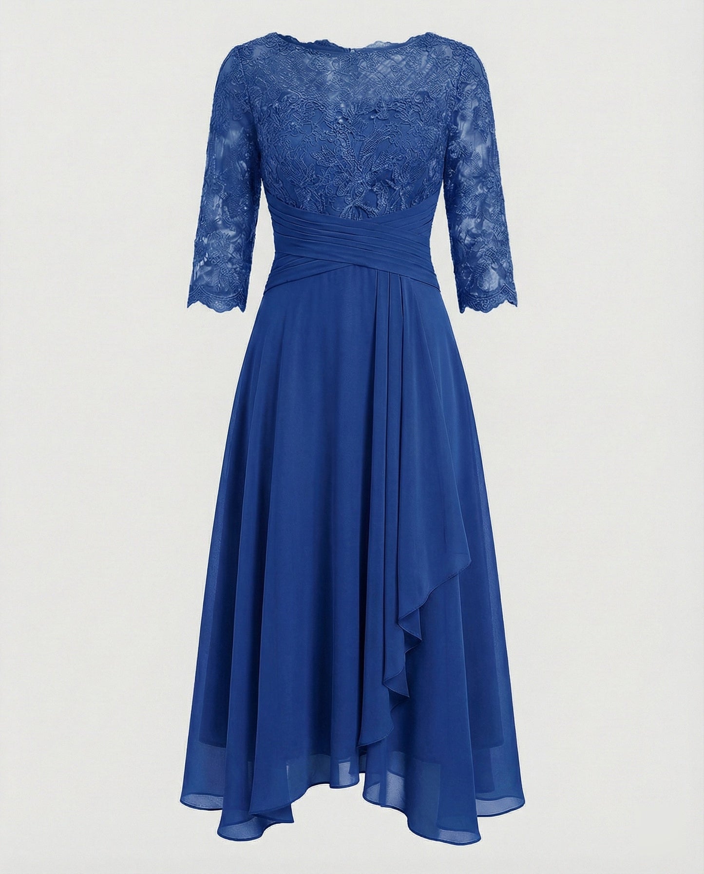 Robe de Cérémonie Femme | Dentelle, Taille Marquée | Midi Chic