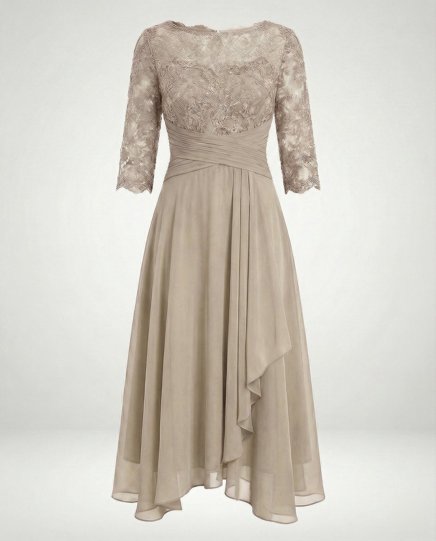 Robe de Cérémonie Femme | Dentelle, Taille Marquée | Midi Chic