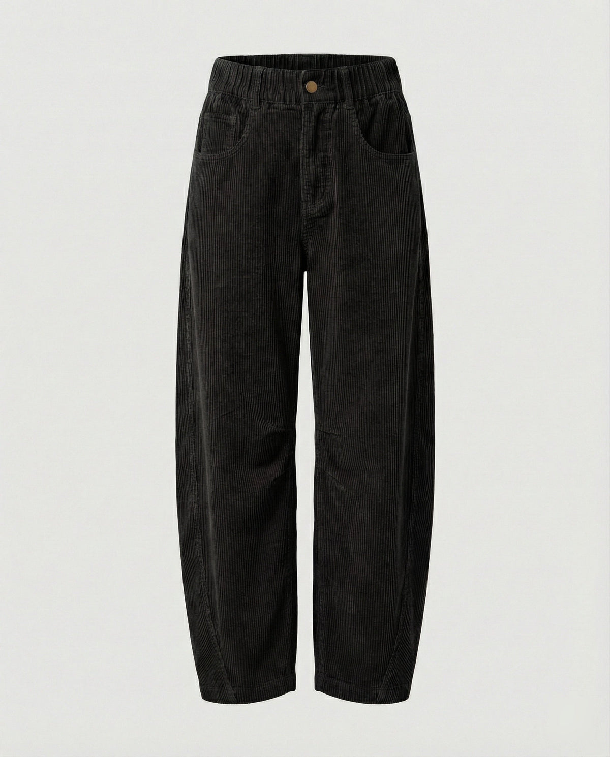Pantalon velours femme taille élastique large jambe ample hiver
