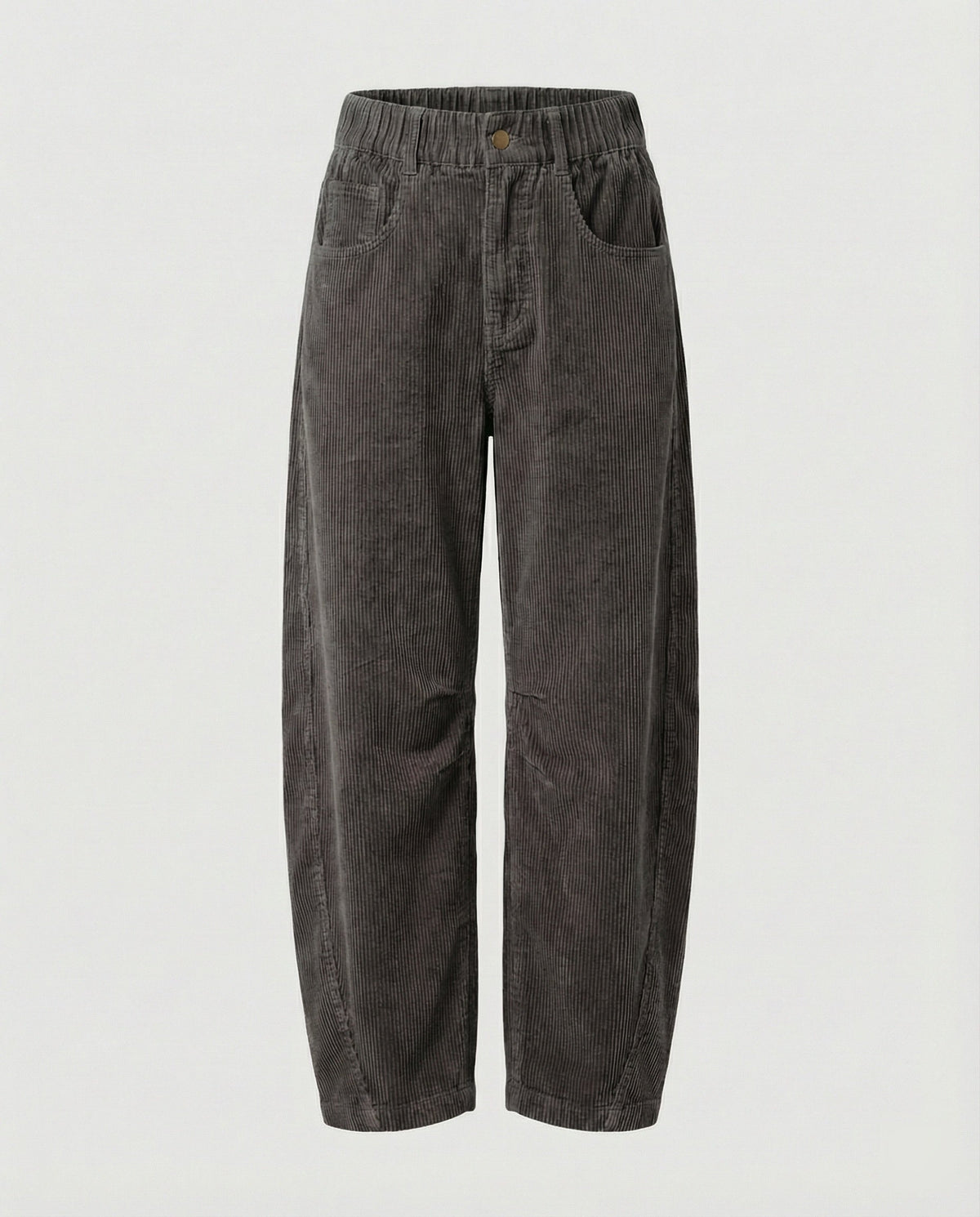 Pantalon velours femme taille élastique large jambe ample hiver