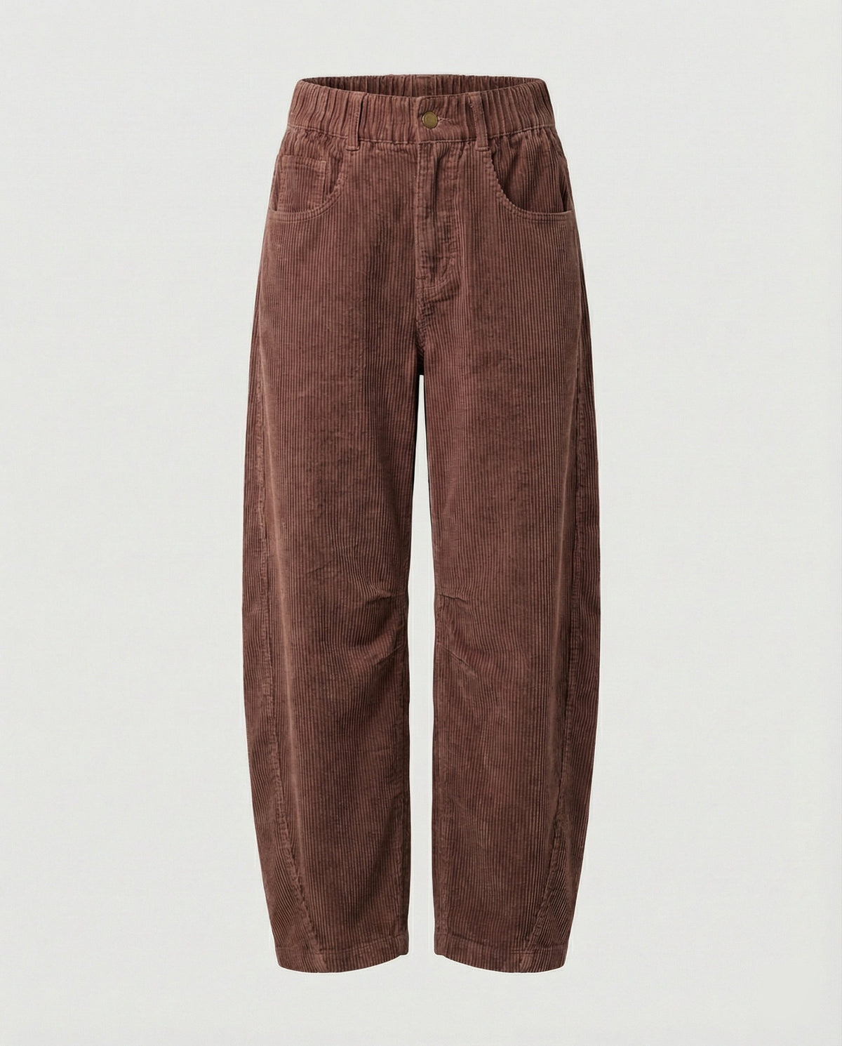 Pantalon velours femme taille élastique large jambe ample hiver