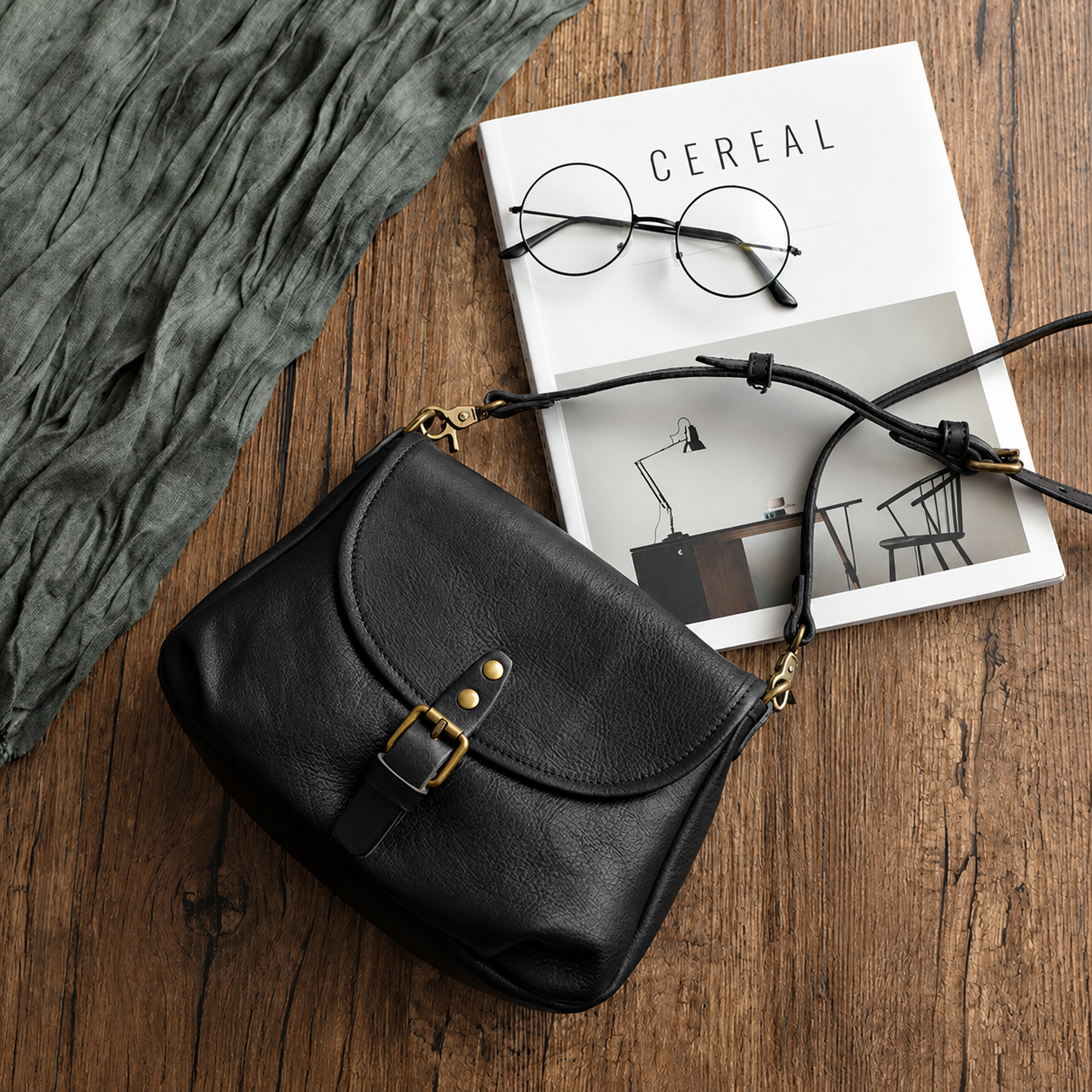 Sac à Main Vintage en Cuir | Bandoulière, Tannage Végétal