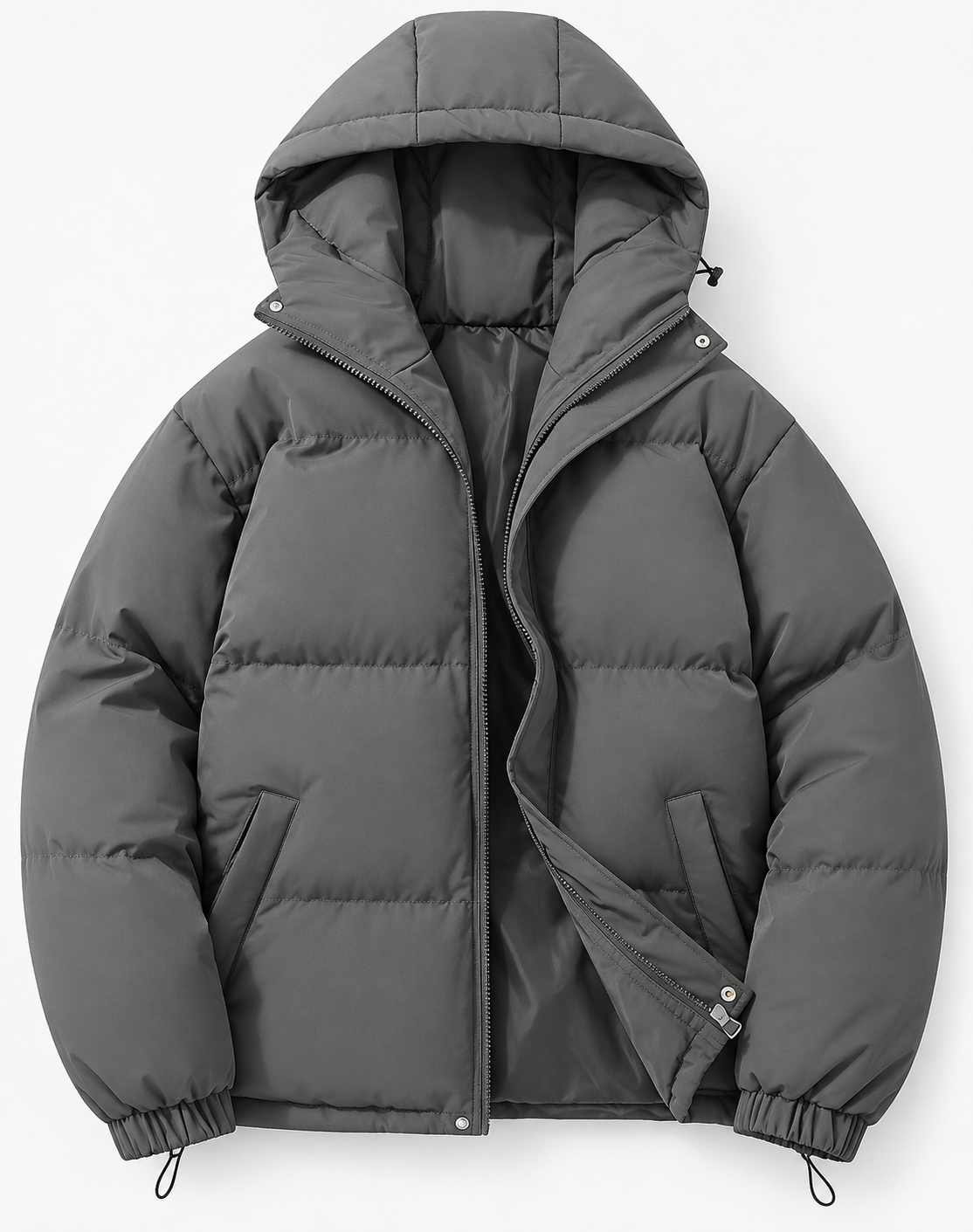 Doudoune homme hiver capuche zippée matelassée coupe regular