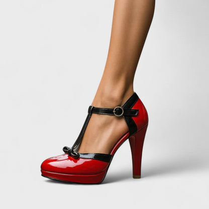Talons Dames T-Strap | Soirée Formelle, Détail Nœud