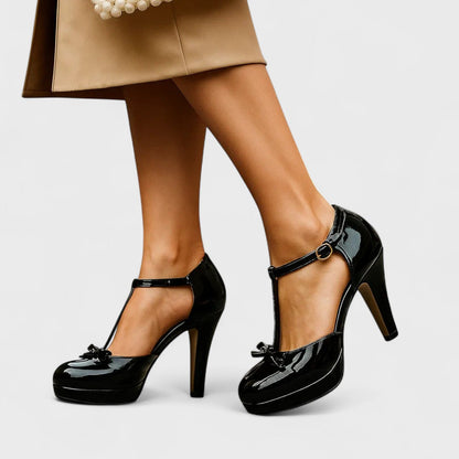 Talons Dames T-Strap | Soirée Formelle, Détail Nœud