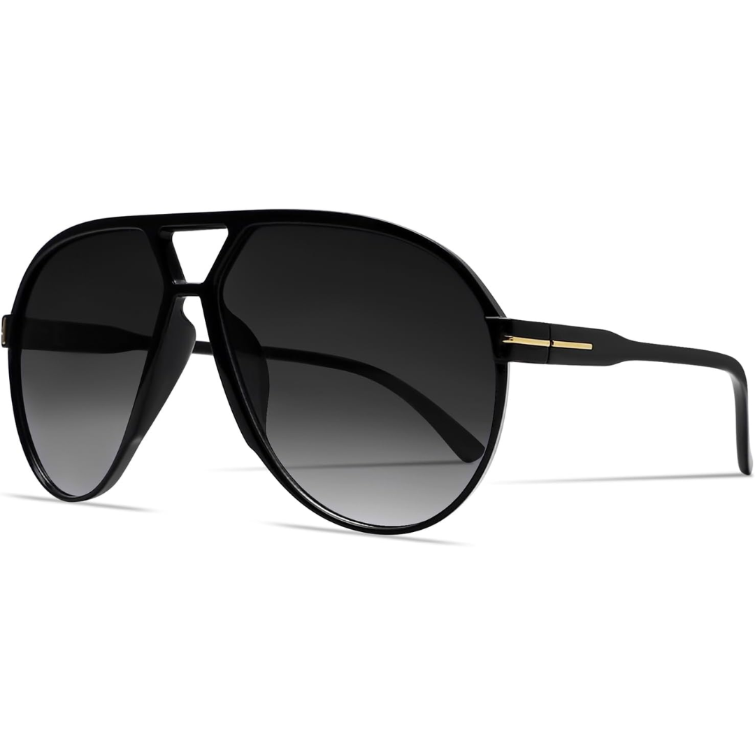 Lunettes de soleil aviateur surdimensionnées | Rétro, verres teintés