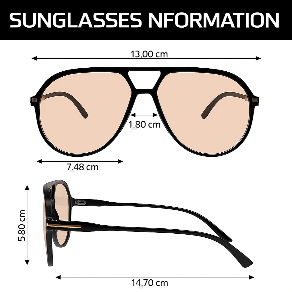 Lunettes de soleil aviateur surdimensionnées | Rétro, verres teintés