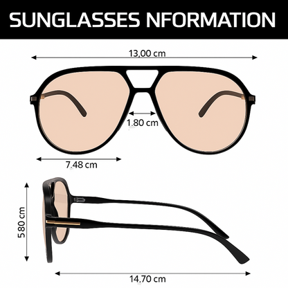 Lunettes de soleil aviateur surdimensionnées | Rétro, verres teintés