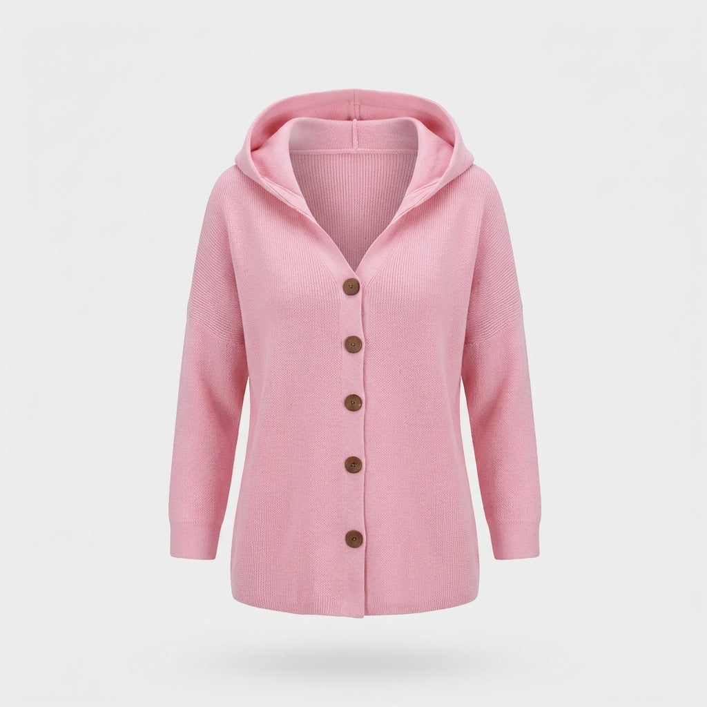 Cardigan femme à capuche manches longues coupe oversize