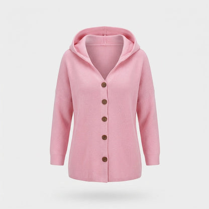 Cardigan femme à capuche manches longues coupe oversize