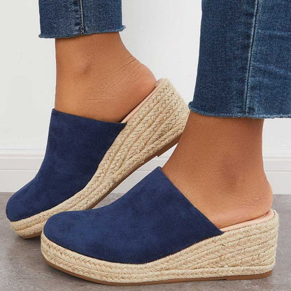 Mules Compensées Femme | Style Espadrille | Confort & Élégance