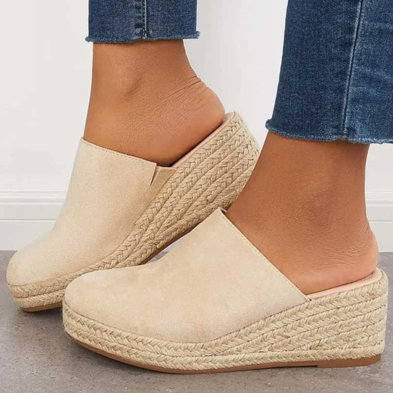 Mules Compensées Femme | Style Espadrille | Confort & Élégance