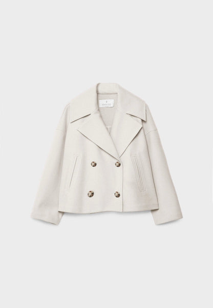 Manteau court tailleur femme coupe ajustée silhouette affinée