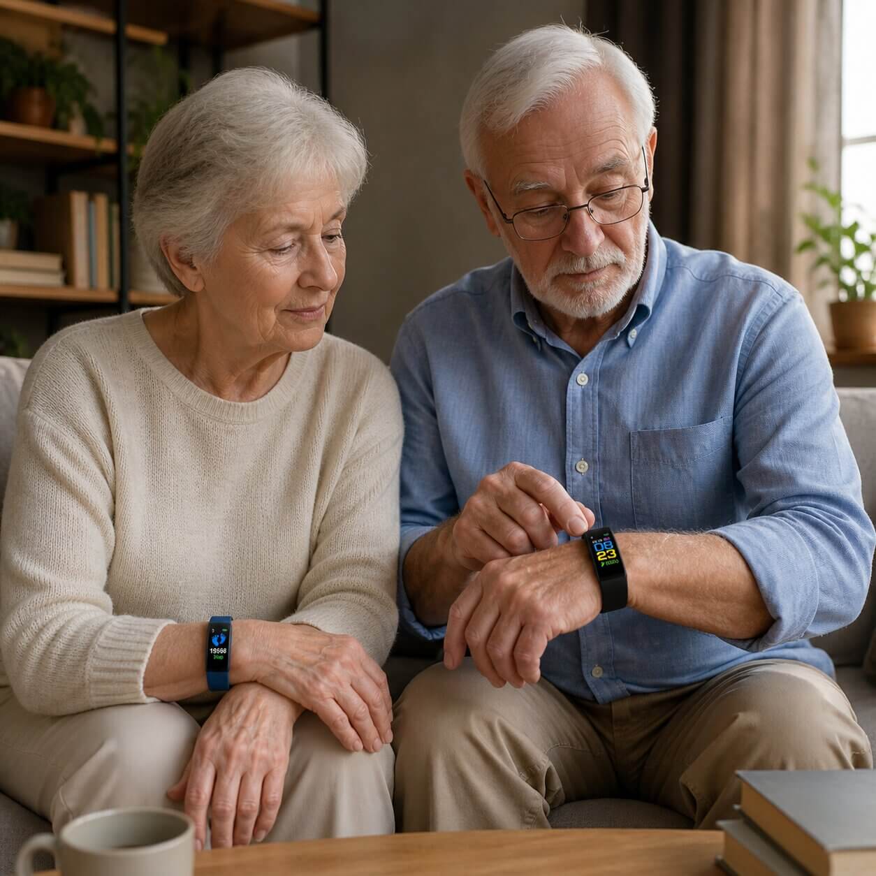 Montre intelligente pour seniors avec fonctions de santé | Montre de suivi fitness avec grand écran | HerzWacht