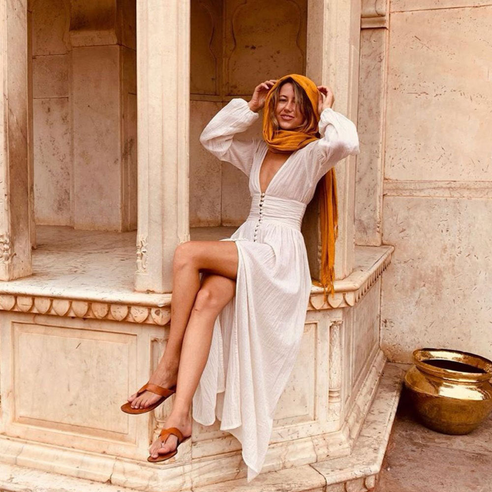 Robe Maxi Sierra Długa - Décolleté en V - Boho Été Soirée