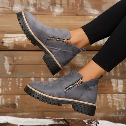 Bottines femme fourrées imperméables semelle antidérapante automne hiver