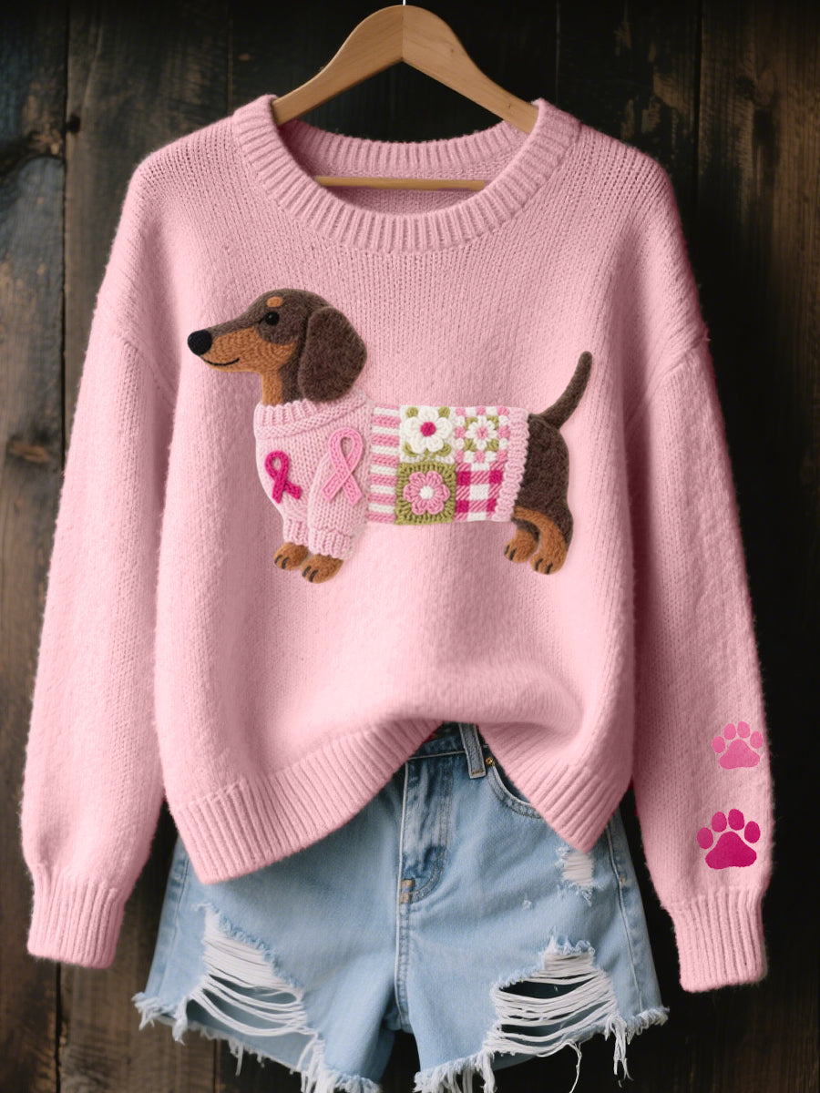 Pull Dachshund Motif | Tricot Confortable, Laine Feutrée
