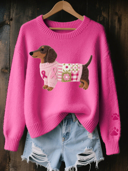 Pull Dachshund Motif | Tricot Confortable, Laine Feutrée