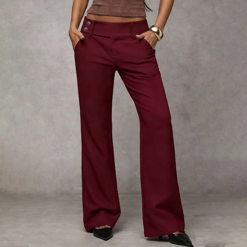 Pantalon Jambes Larges Taille Haute | Évvasé Fluide