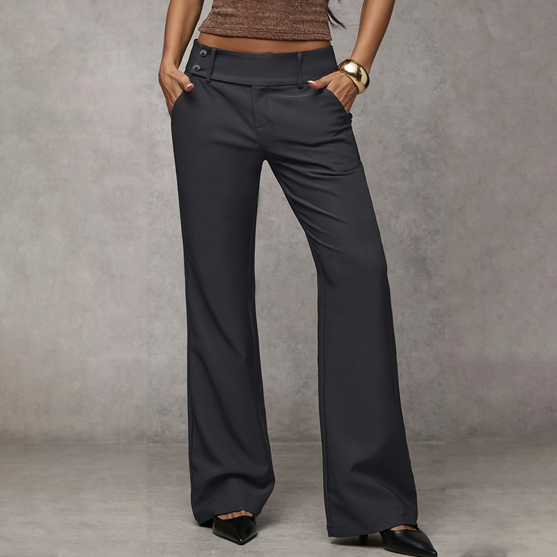 Pantalon Jambes Larges Taille Haute | Évvasé Fluide