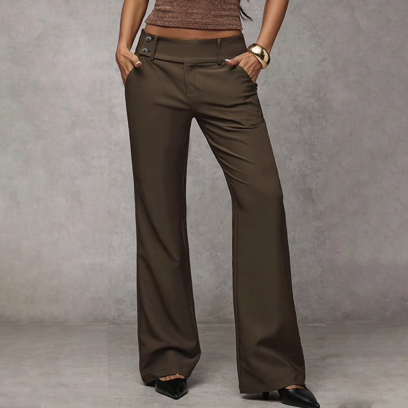 Pantalon Jambes Larges Taille Haute | Évvasé Fluide