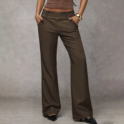 Pantalon Jambes Larges Taille Haute | Évvasé Fluide