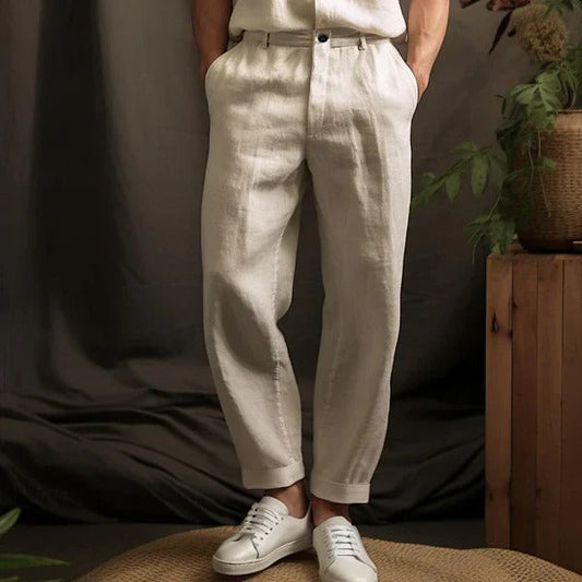 Pantalon lin homme | Respirant, léger | Kaki, blanc, vert, noir