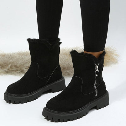 Bottines Femme | Fourrées Cuir Daim, Fermeture Éclair