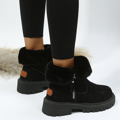 Bottines Femme | Fourrées Cuir Daim, Fermeture Éclair