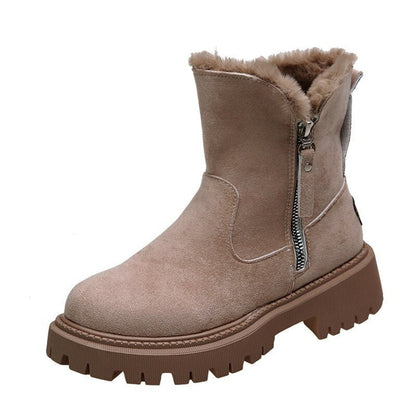 Bottines Femme | Fourrées Cuir Daim, Fermeture Éclair