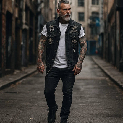 Stilla – Gilet Motocyclette Durable en Denim