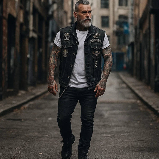 Stilla – Gilet Motocyclette Durable en Denim