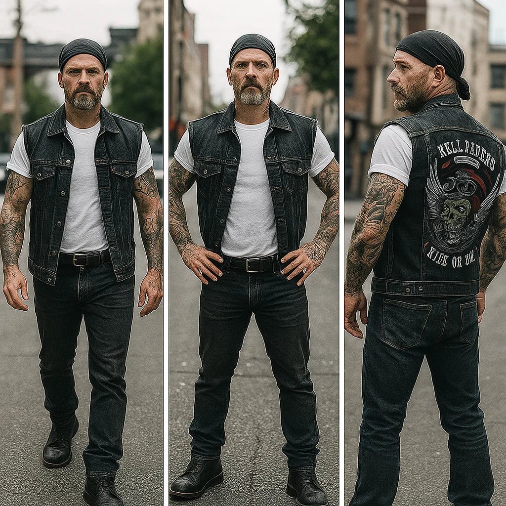 Stilla – Gilet Motocyclette Durable en Denim