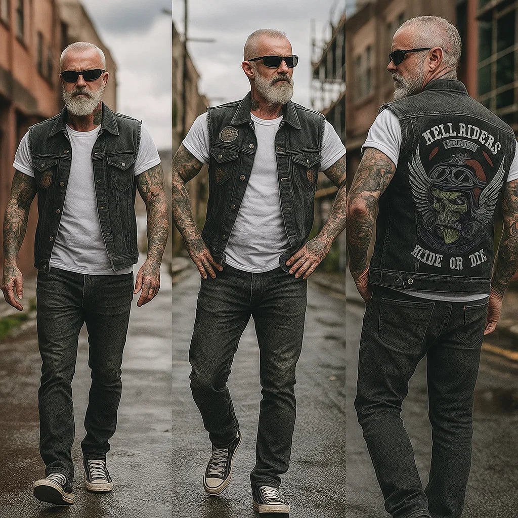 Stilla – Gilet Motocyclette Durable en Denim