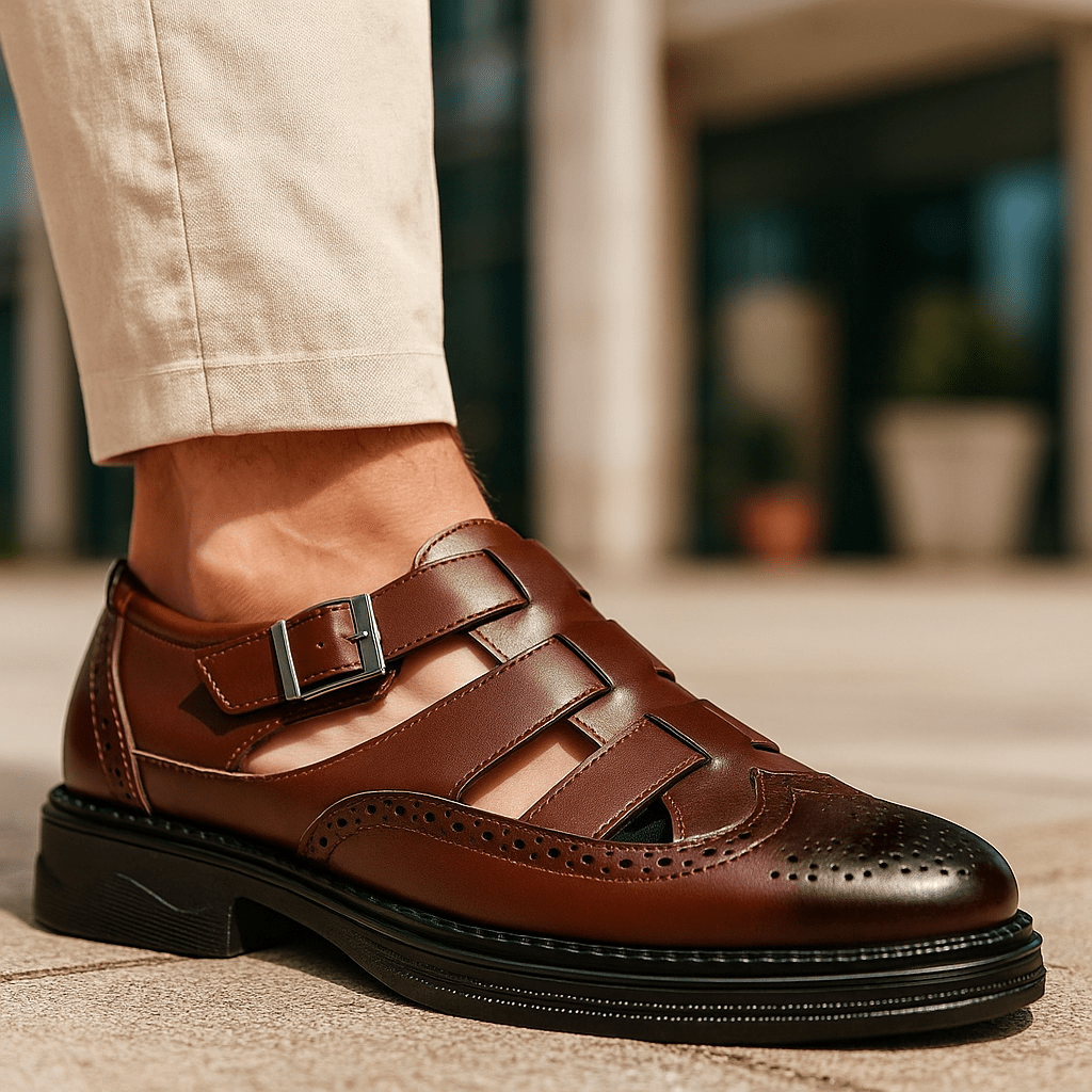 Élégantes Sandales en Cuir pour Hommes Rien
