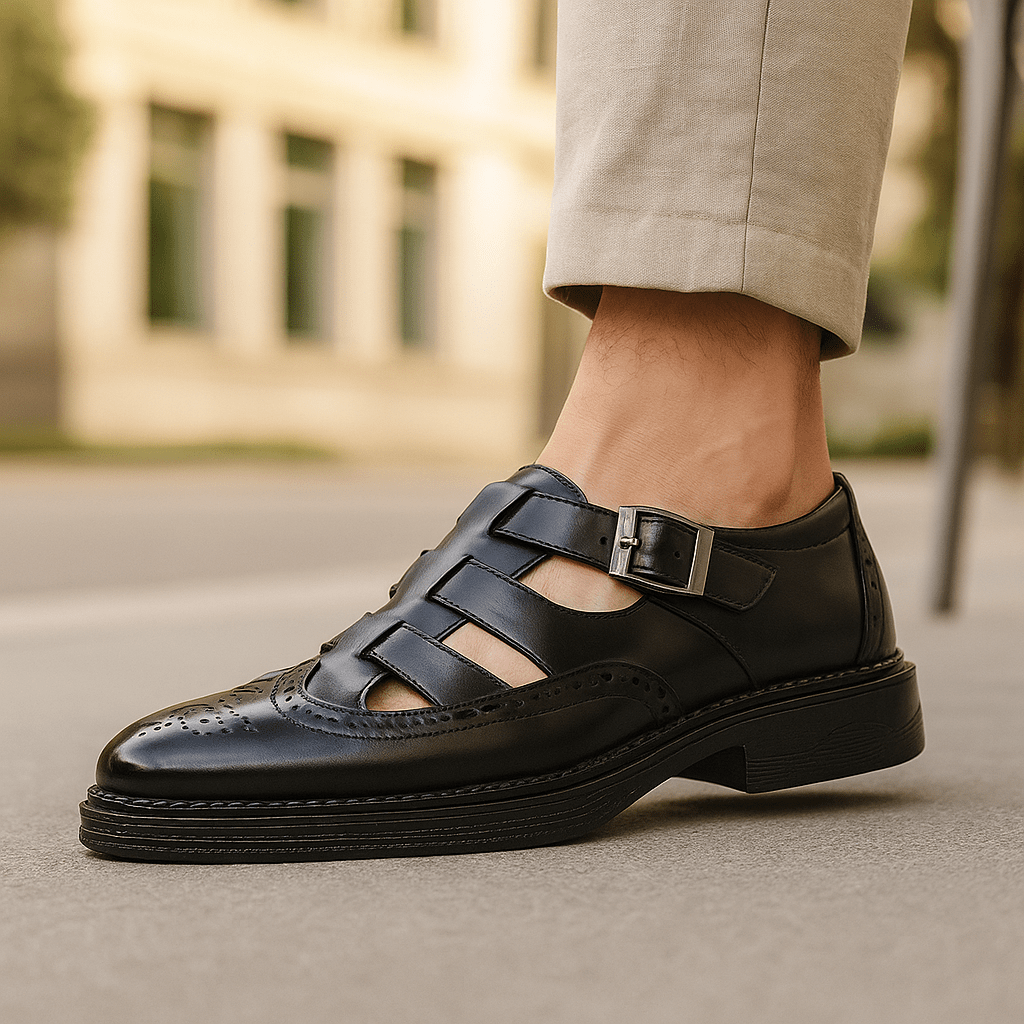 Élégantes Sandales en Cuir pour Hommes Rien