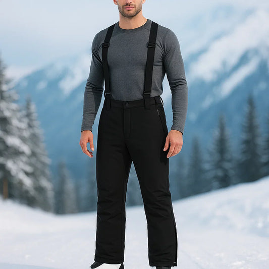AlpineGlide – Pantalon de Ski Résistant au Vent 25’ avec Bretelles
