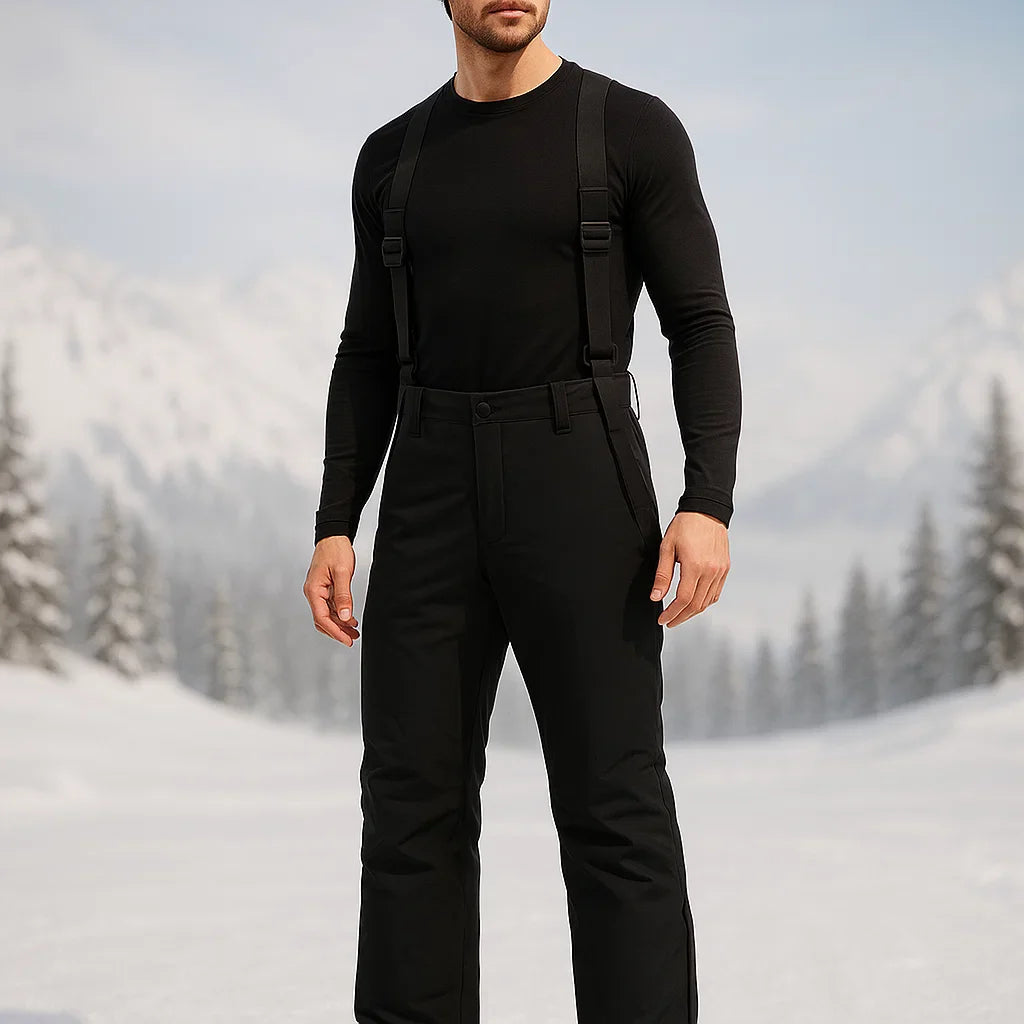 AlpineGlide – Pantalon de Ski Résistant au Vent 25’ avec Bretelles