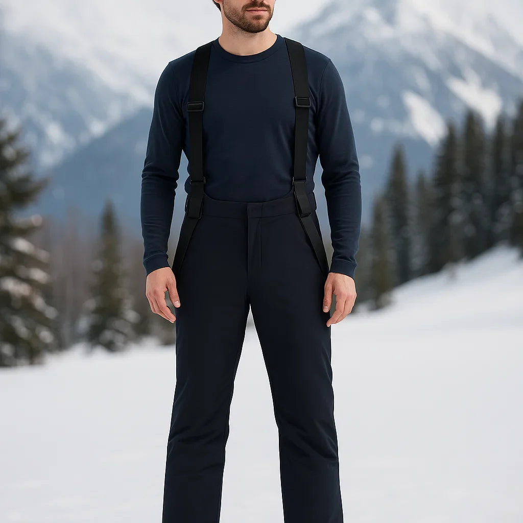 AlpineGlide – Pantalon de Ski Résistant au Vent 25’ avec Bretelles