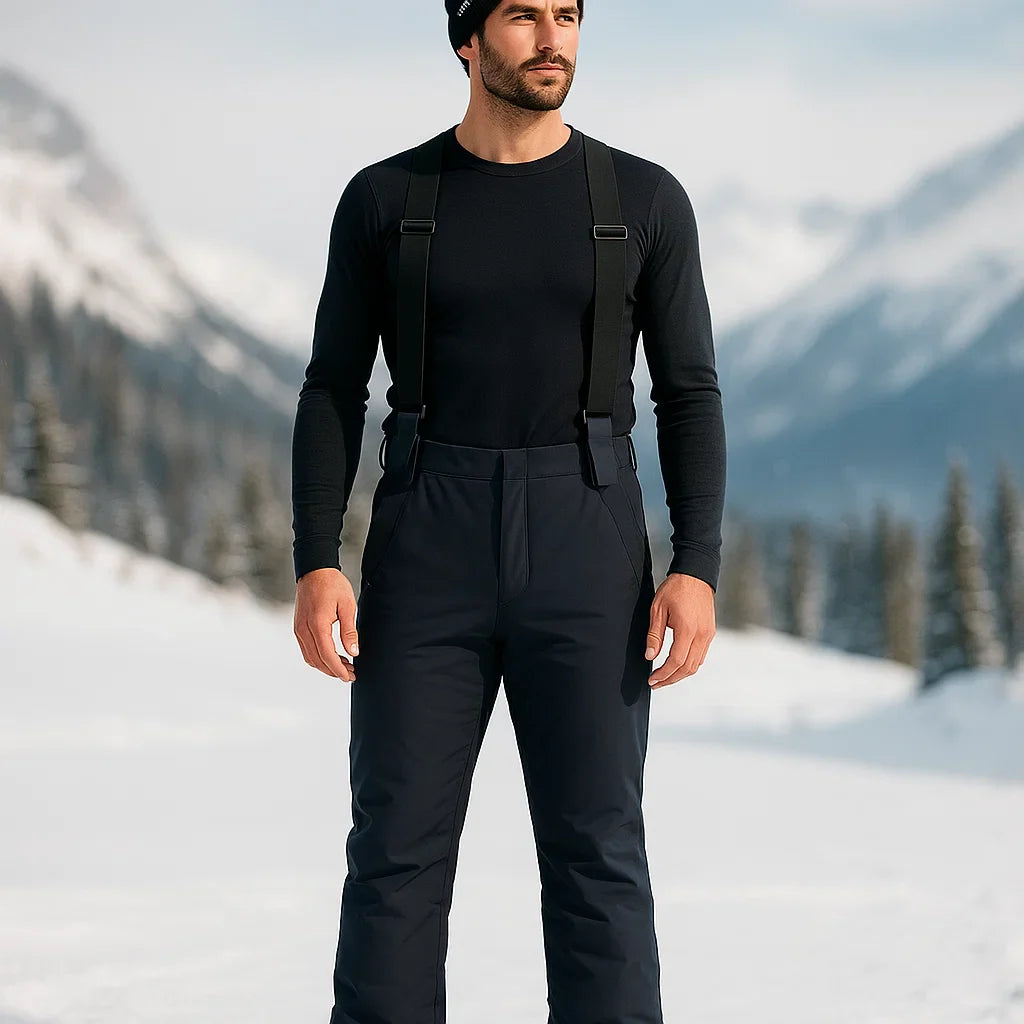 AlpineGlide – Pantalon de Ski Résistant au Vent 25’ avec Bretelles