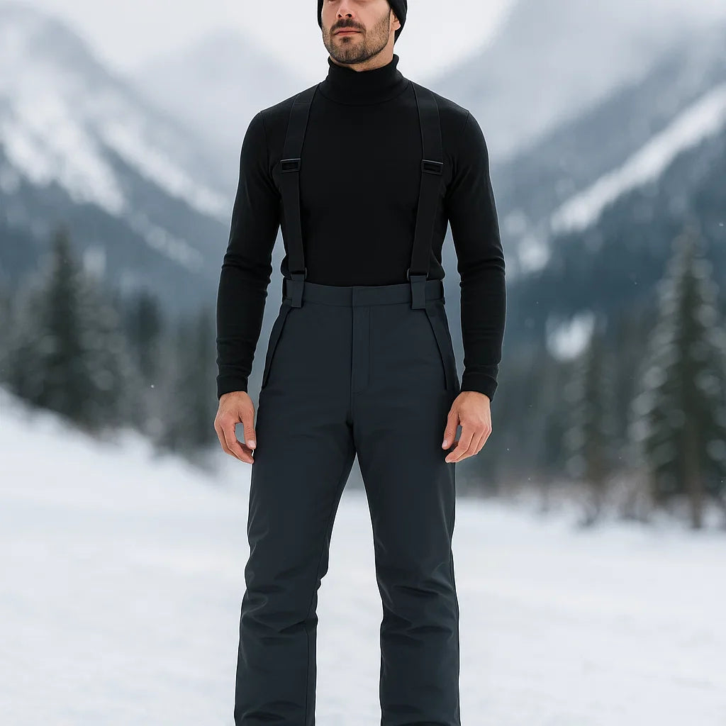 AlpineGlide – Pantalon de Ski Résistant au Vent 25’ avec Bretelles