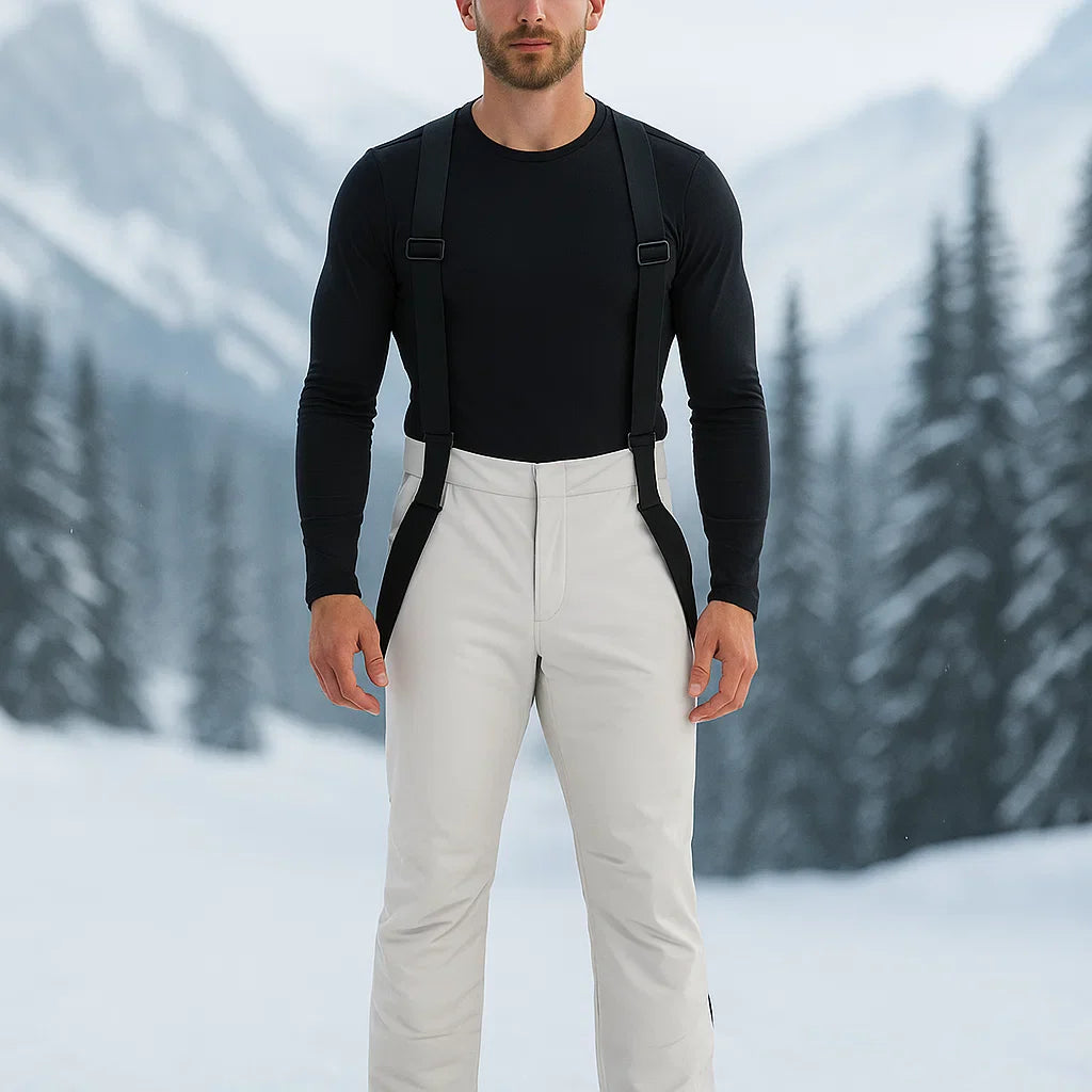 AlpineGlide – Pantalon de Ski Résistant au Vent 25’ avec Bretelles