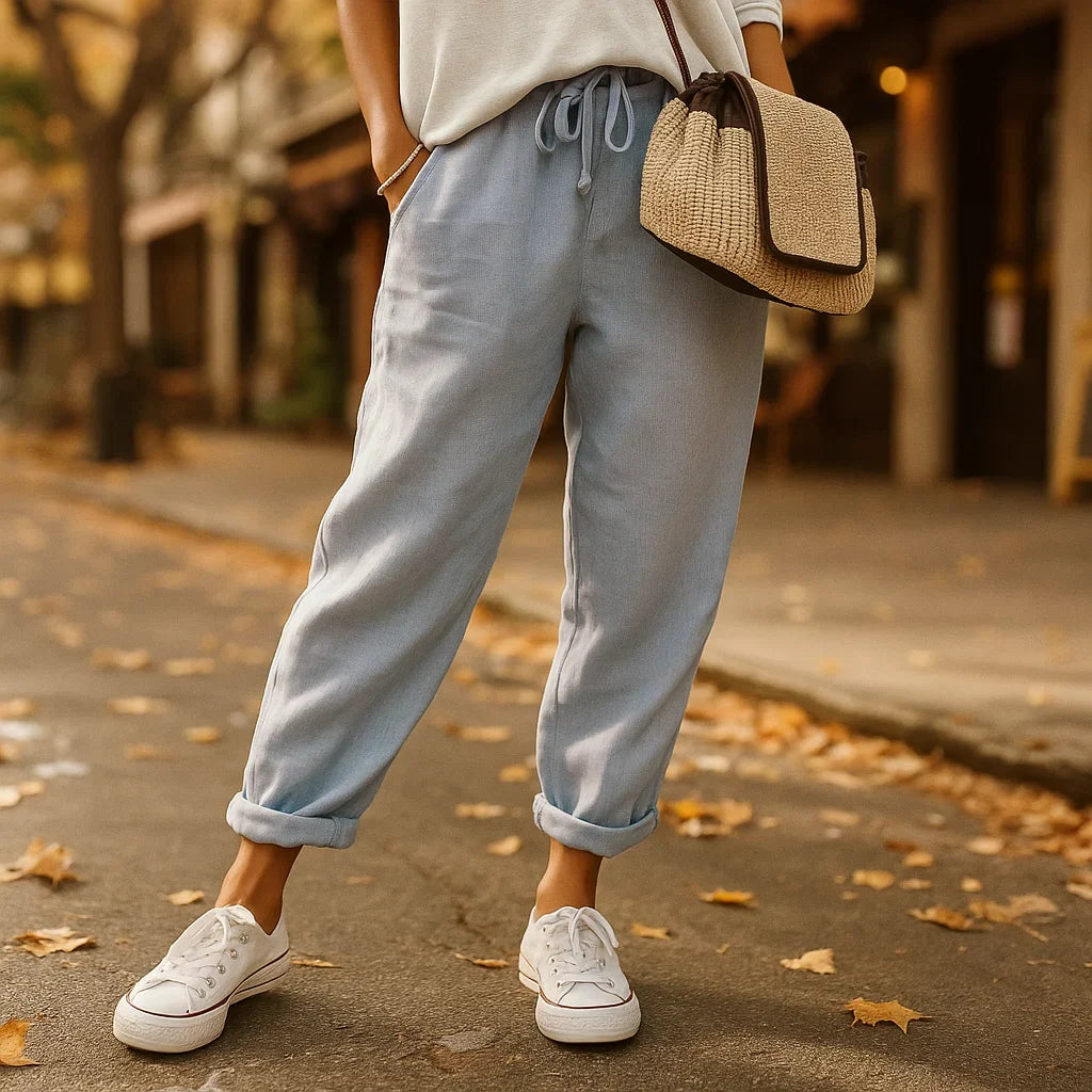 Vivano - Pantalons en Lin - Décontractés - Stylés