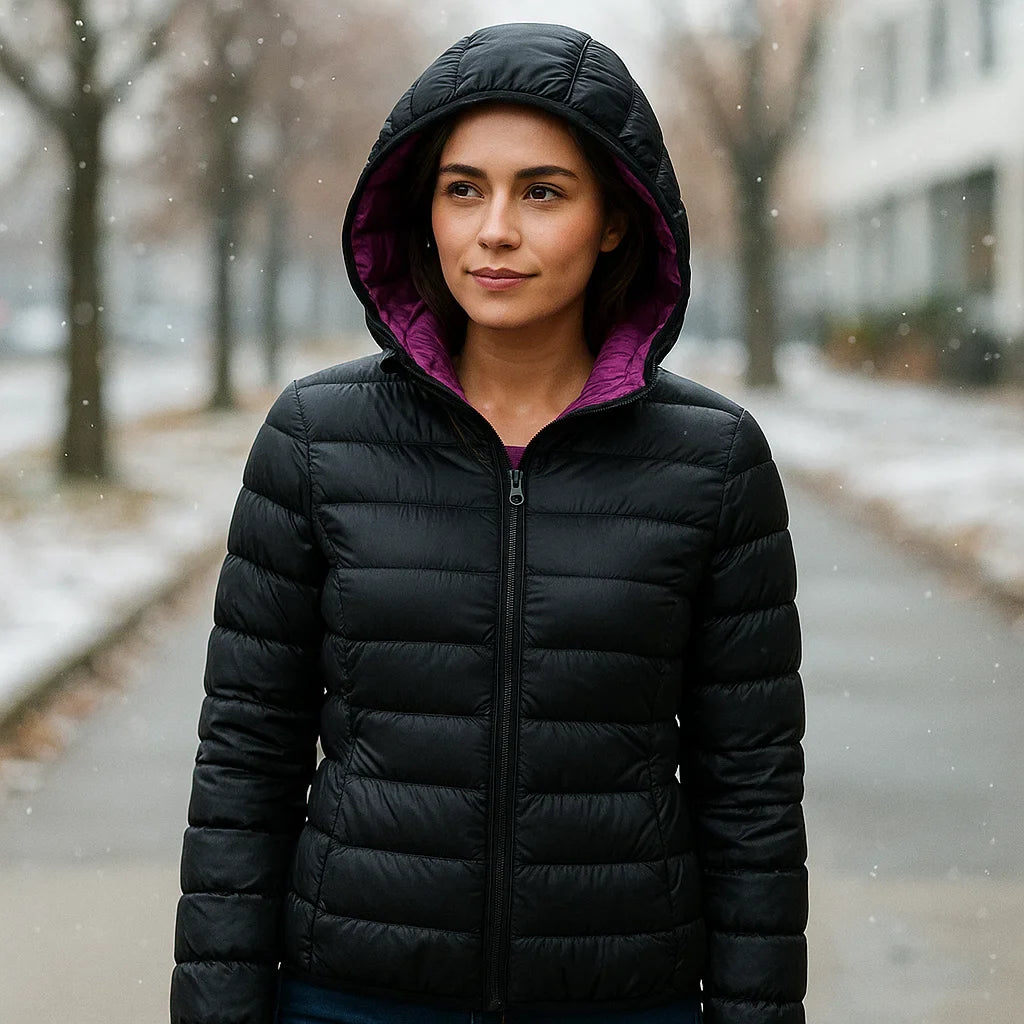 Parisfemme Doudoune Réversible Femme - 2-en-1 - Chaude - Légère - Hiver