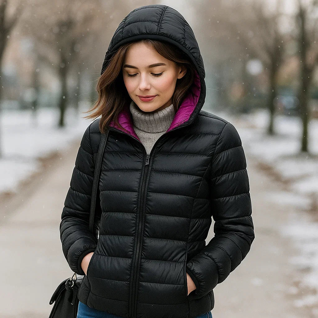 Parisfemme Doudoune Réversible Femme - 2-en-1 - Chaude - Légère - Hiver