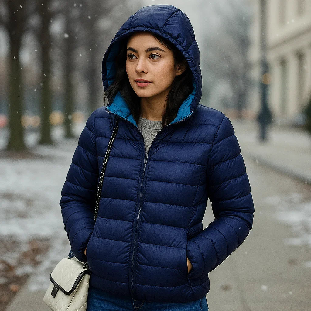Parisfemme Doudoune Réversible Femme - 2-en-1 - Chaude - Légère - Hiver