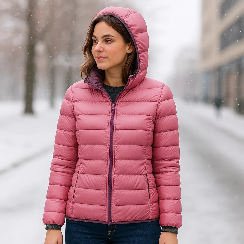 Parisfemme Doudoune Réversible Femme - 2-en-1 - Chaude - Légère - Hiver