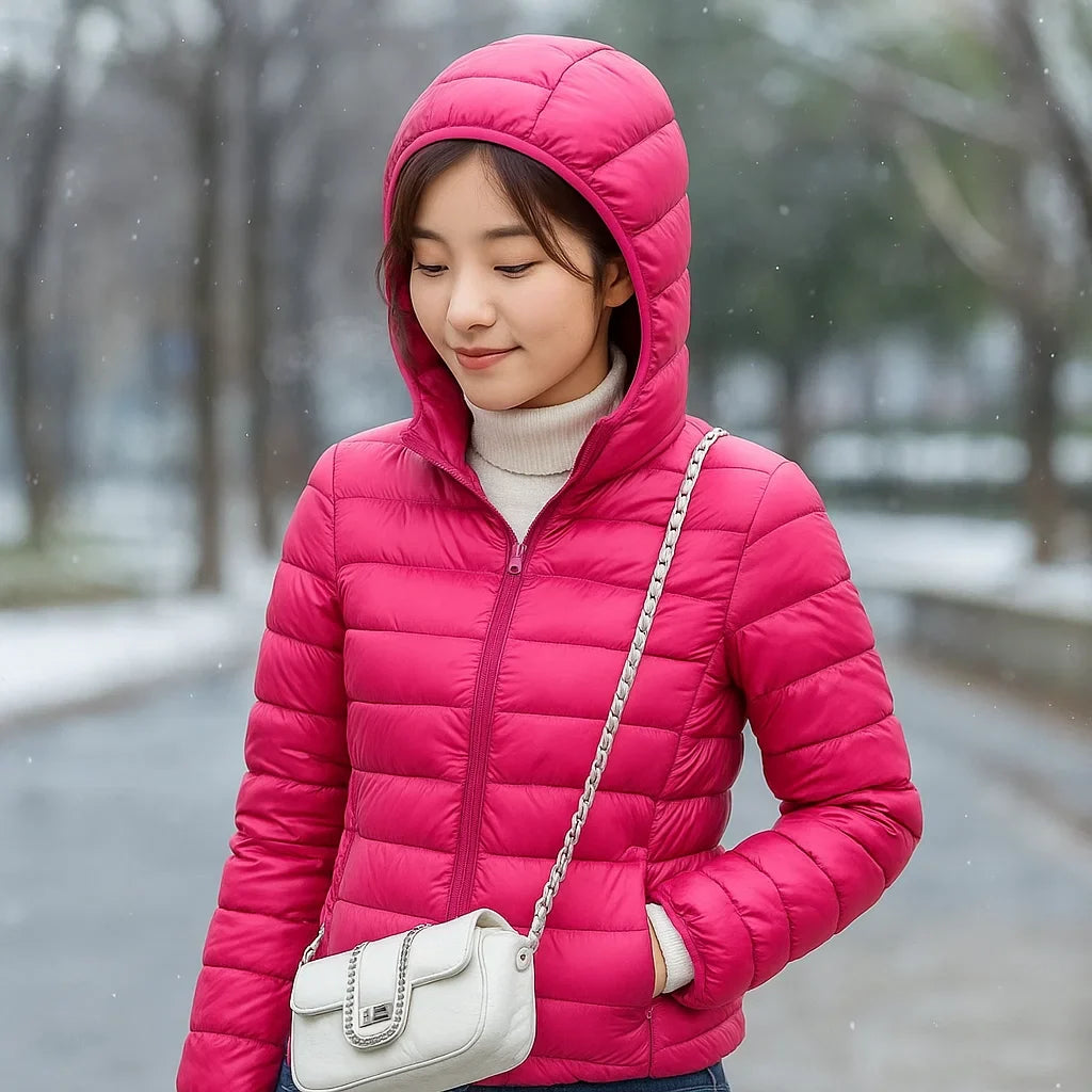Parisfemme Doudoune Réversible Femme - 2-en-1 - Chaude - Légère - Hiver